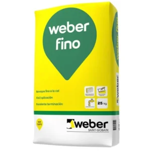 REVOQUE FINO A LA CAL P/INTERIOR WEBER X 25KG